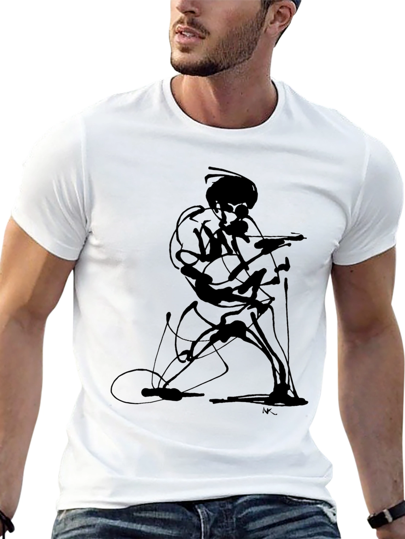 Abstract Guitarist Graphic Tee