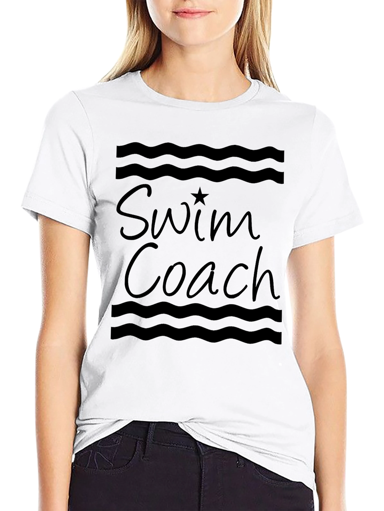 Swim Coach Graphic Tee - Comfortable Black T-Shirt