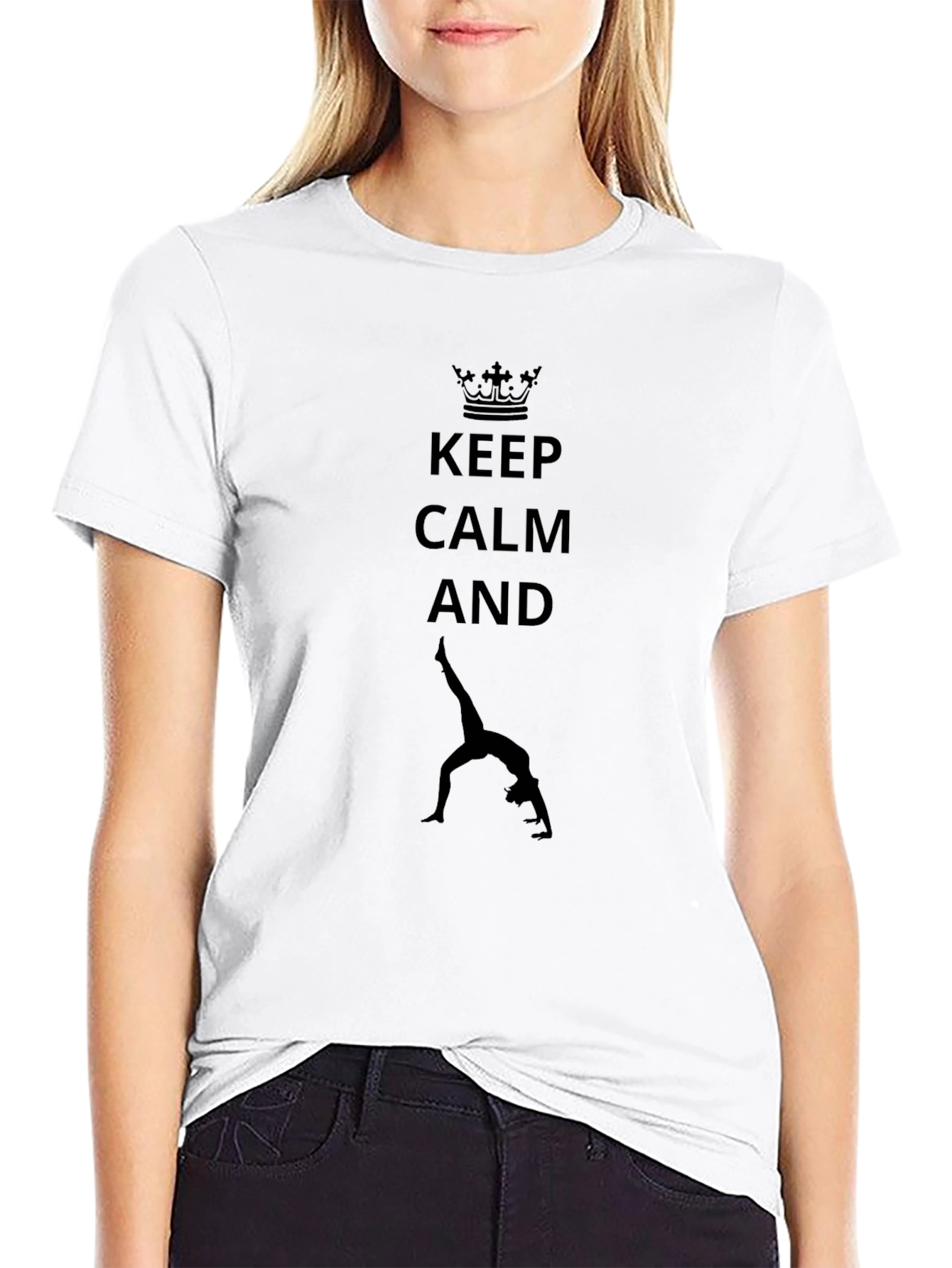 Keep Calm Gymnastics Black Graphic Tee