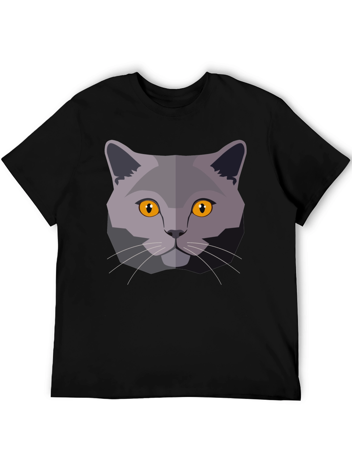 Cat Head Graphic T-Shirt - Modern Geometric Design