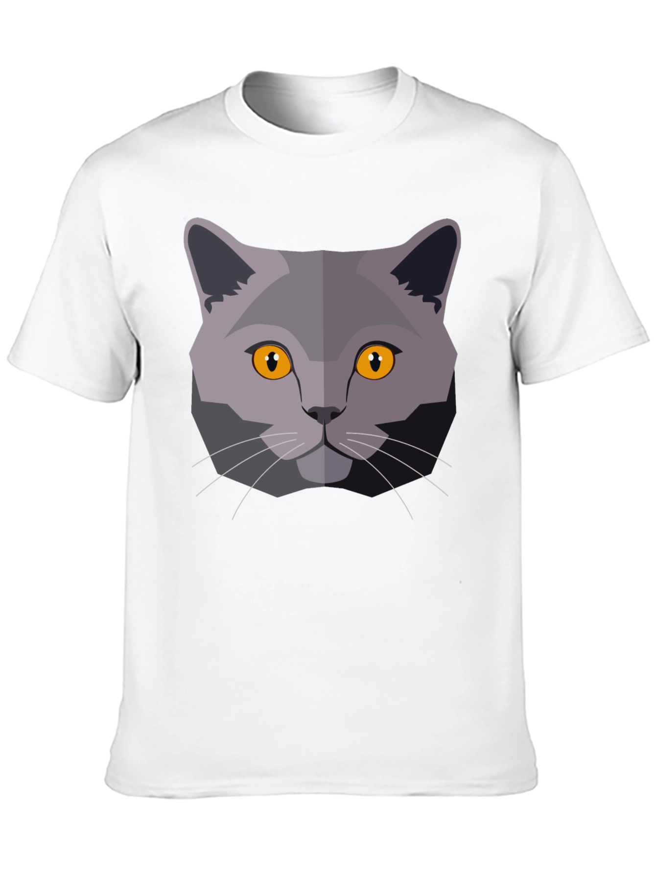 Cat Head Graphic T-Shirt - Modern Geometric Design