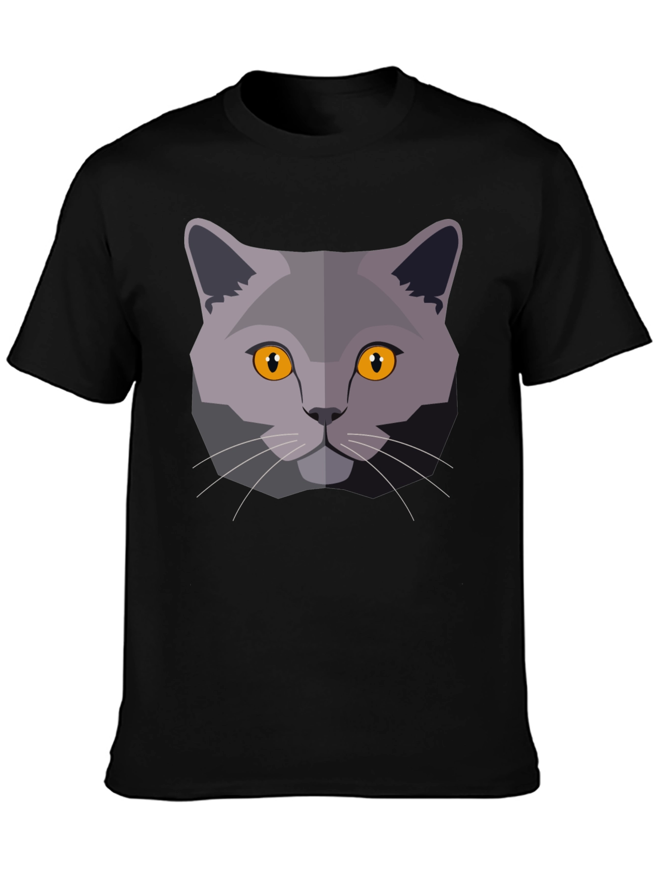 Cat Head Graphic T-Shirt - Modern Geometric Design