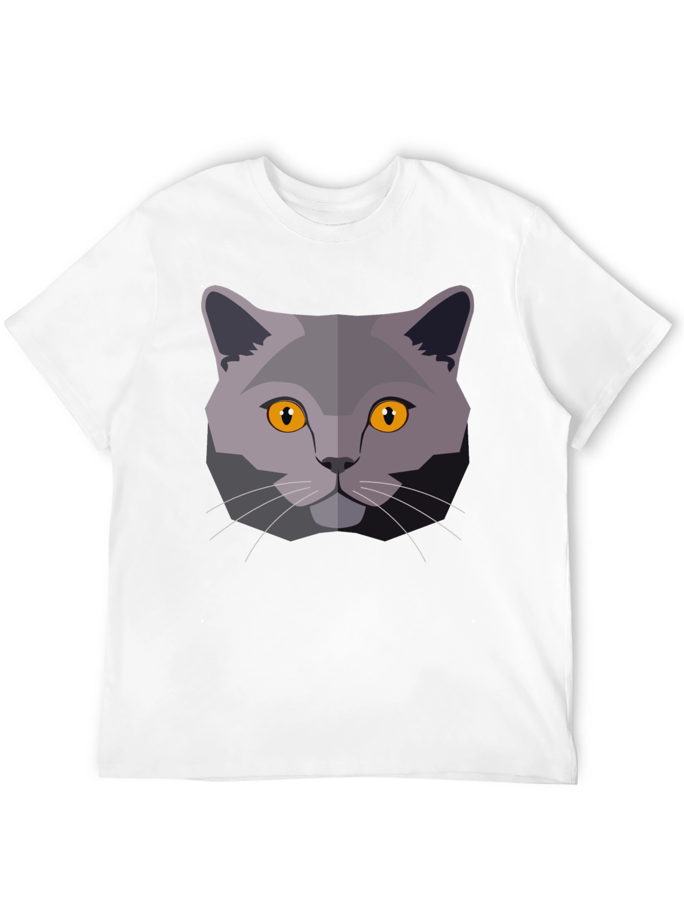 Cat Head Graphic T-Shirt - Modern Geometric Design