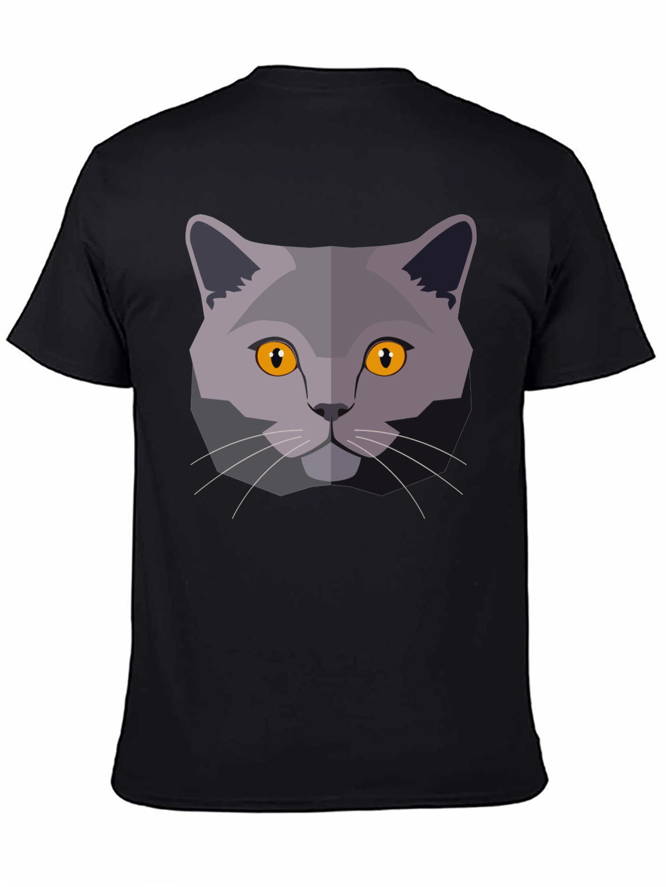 Cat Head Graphic T-Shirt - Modern Geometric Design
