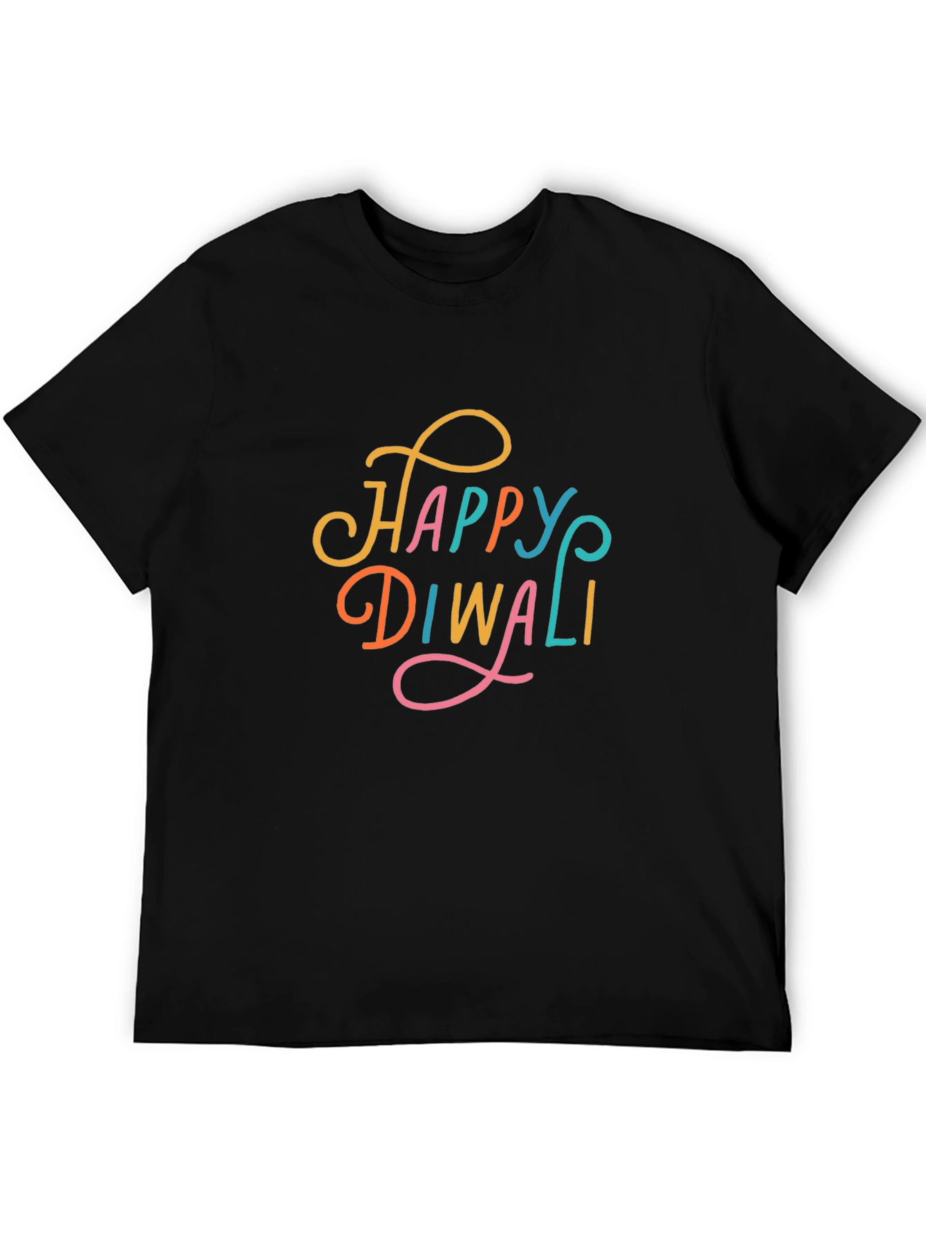 Happy Diwali Graphic Tee - Black Cotton T-Shirt