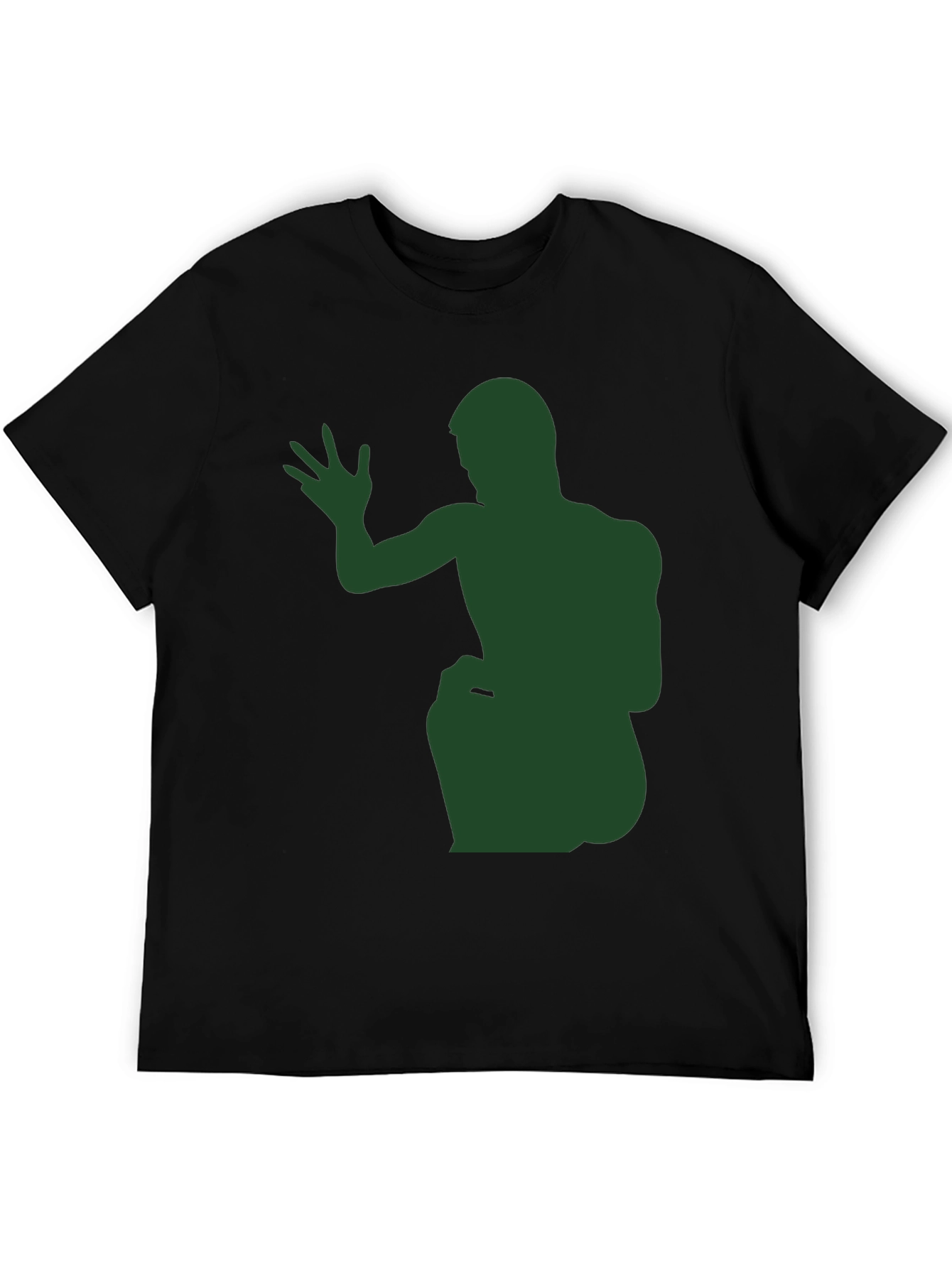 Green Silhouette Graphic Tee - Black