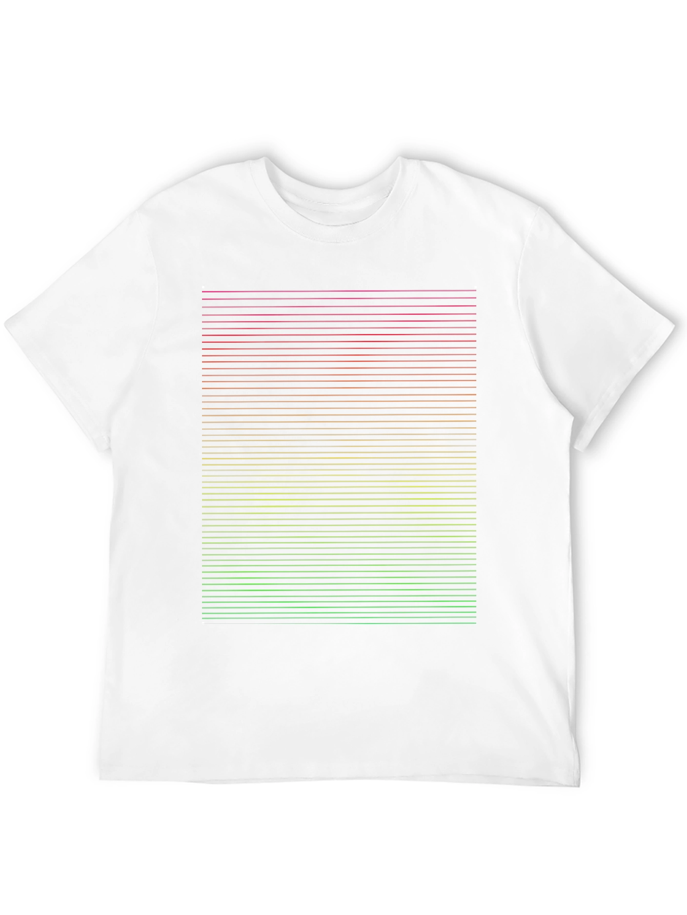 Gradient Stripe Graphic Tee - Modern Casual Black T-Shirt