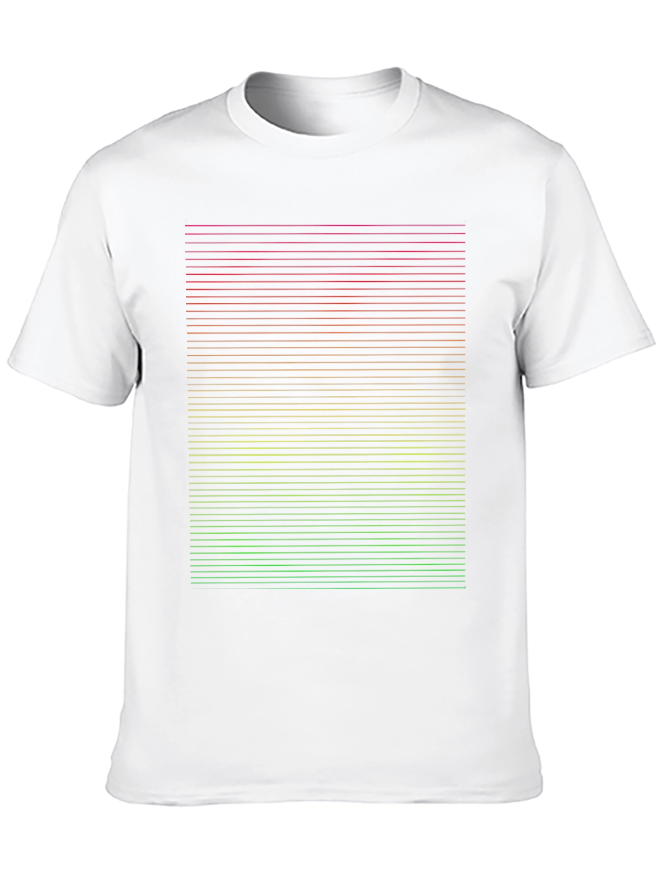 Gradient Stripe Graphic Tee - Modern Casual Black T-Shirt
