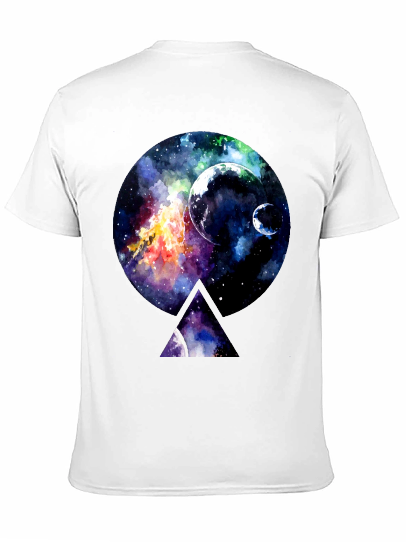 Galaxy Print Black Crewneck T-Shirt