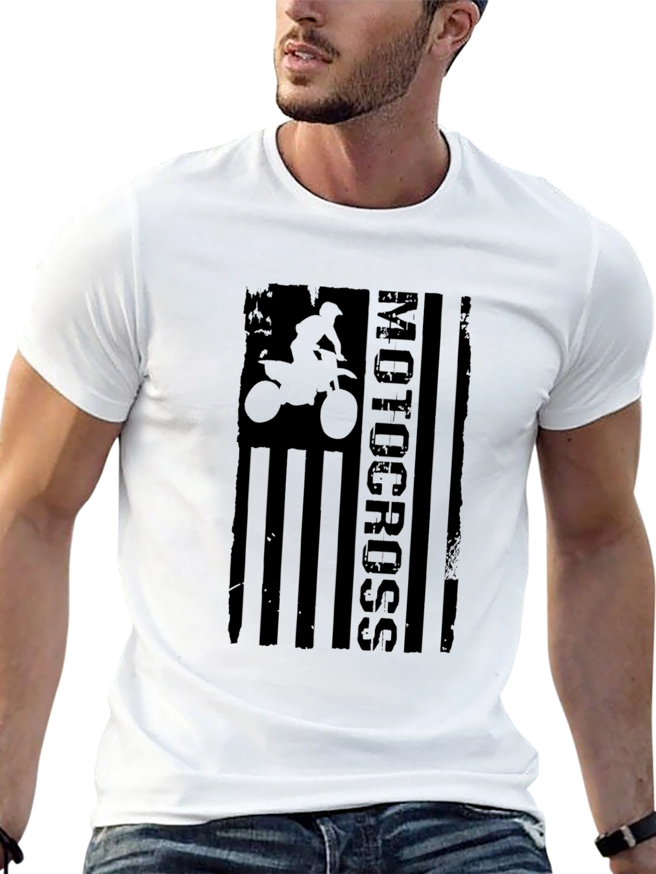 Motocross Graphic T-Shirt - Black Cotton Tee