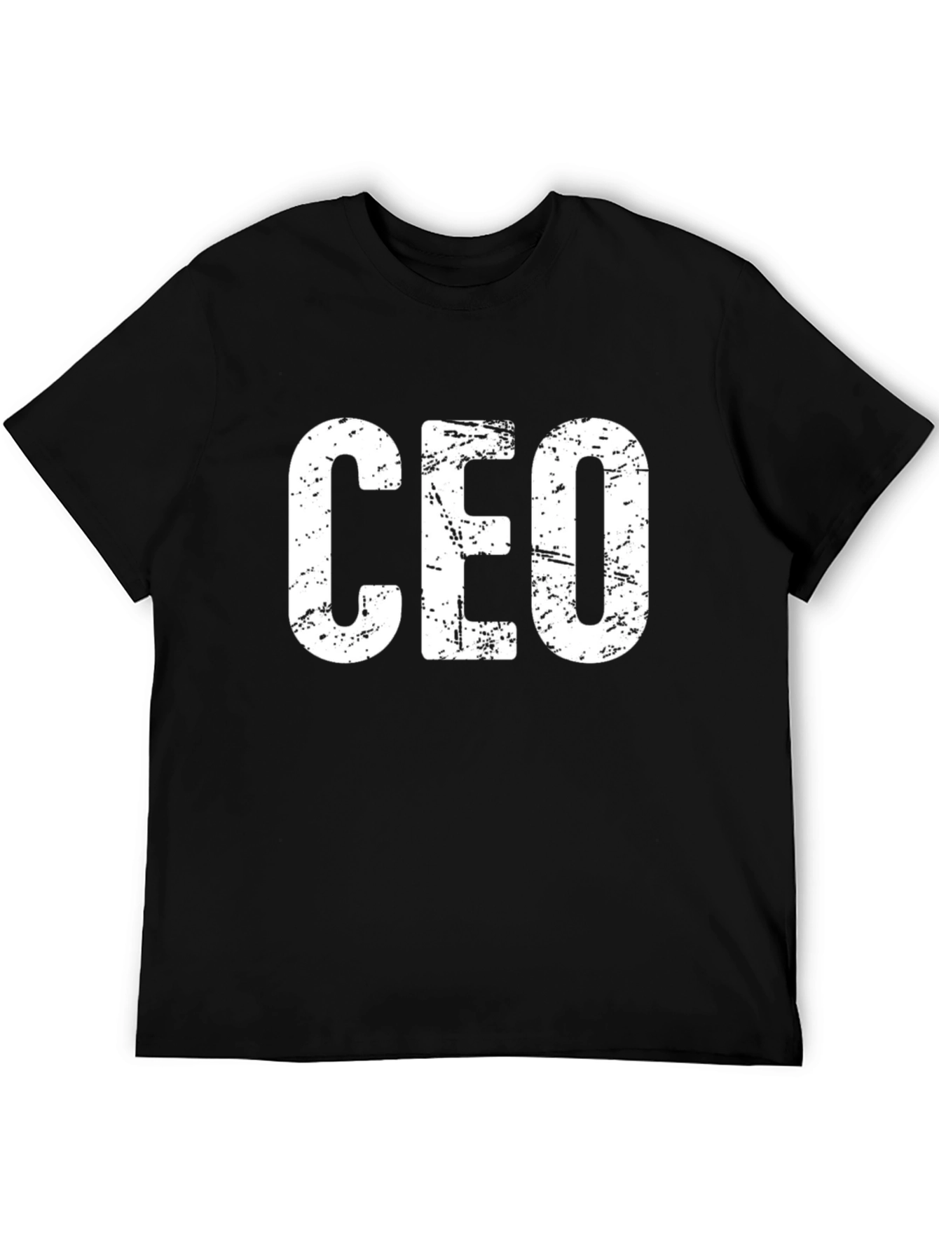 CEO Distressed Print Black T-Shirt