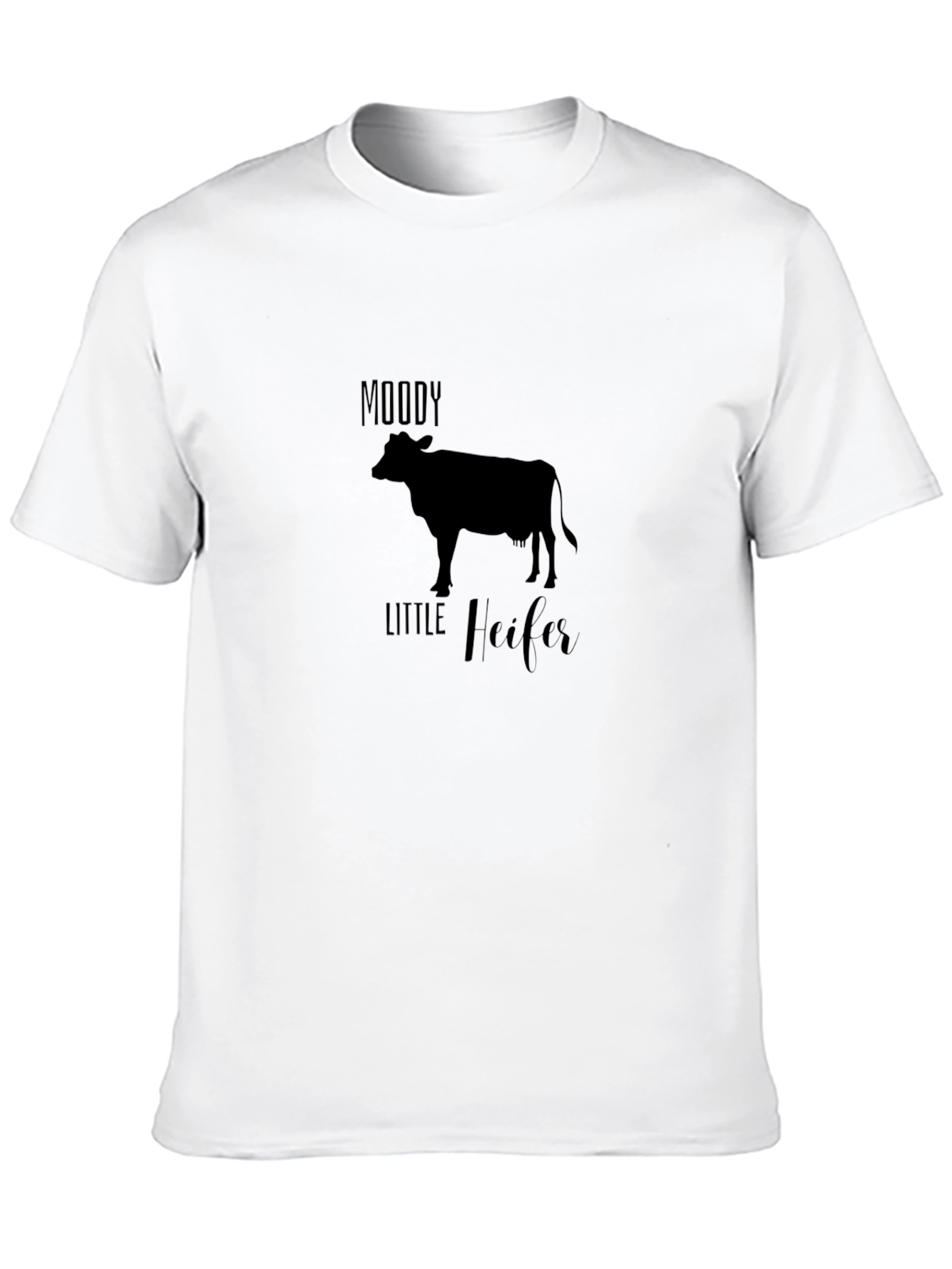Moody Little Heifer Black Tee