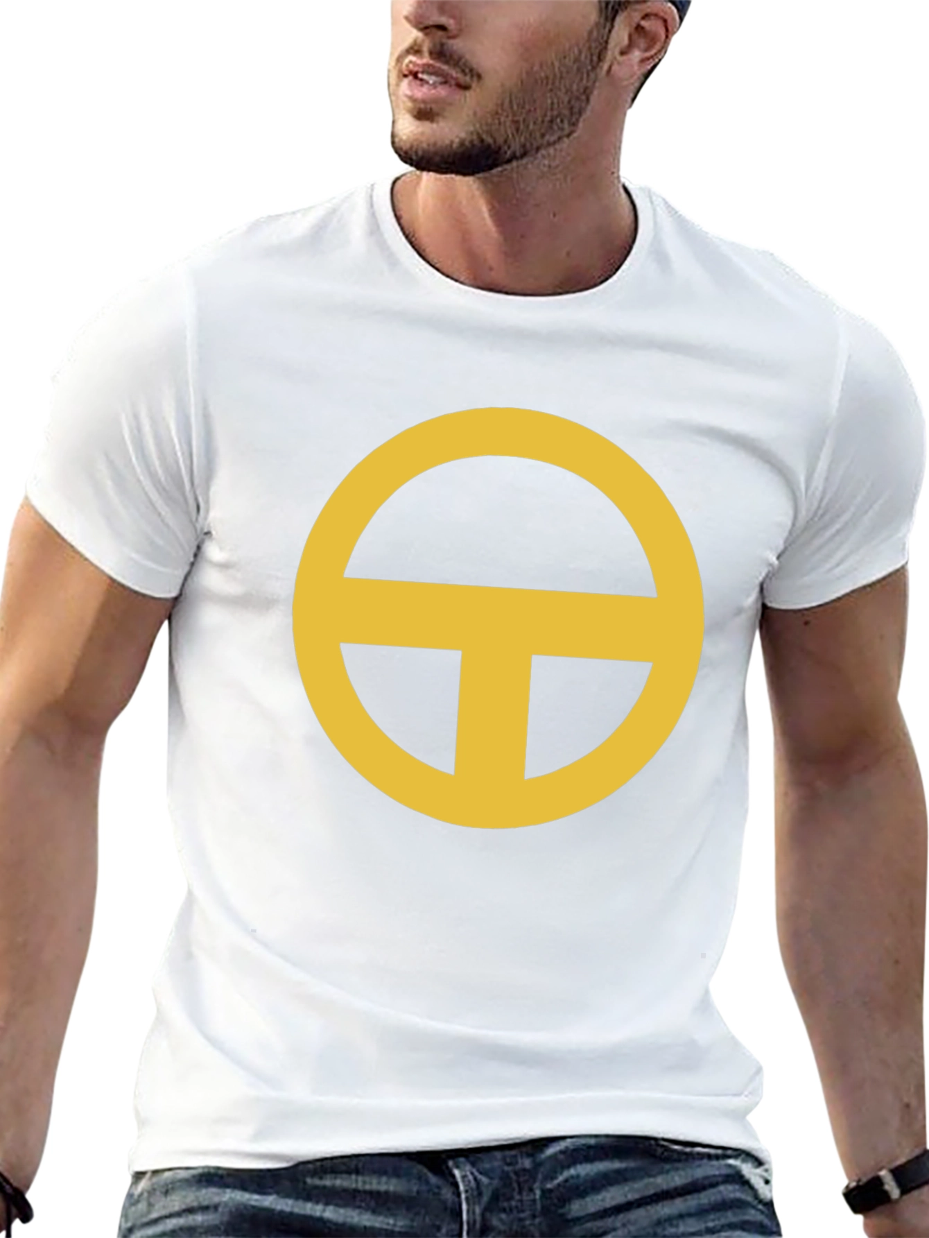 Black T-Shirt with Gold Circle-T Design