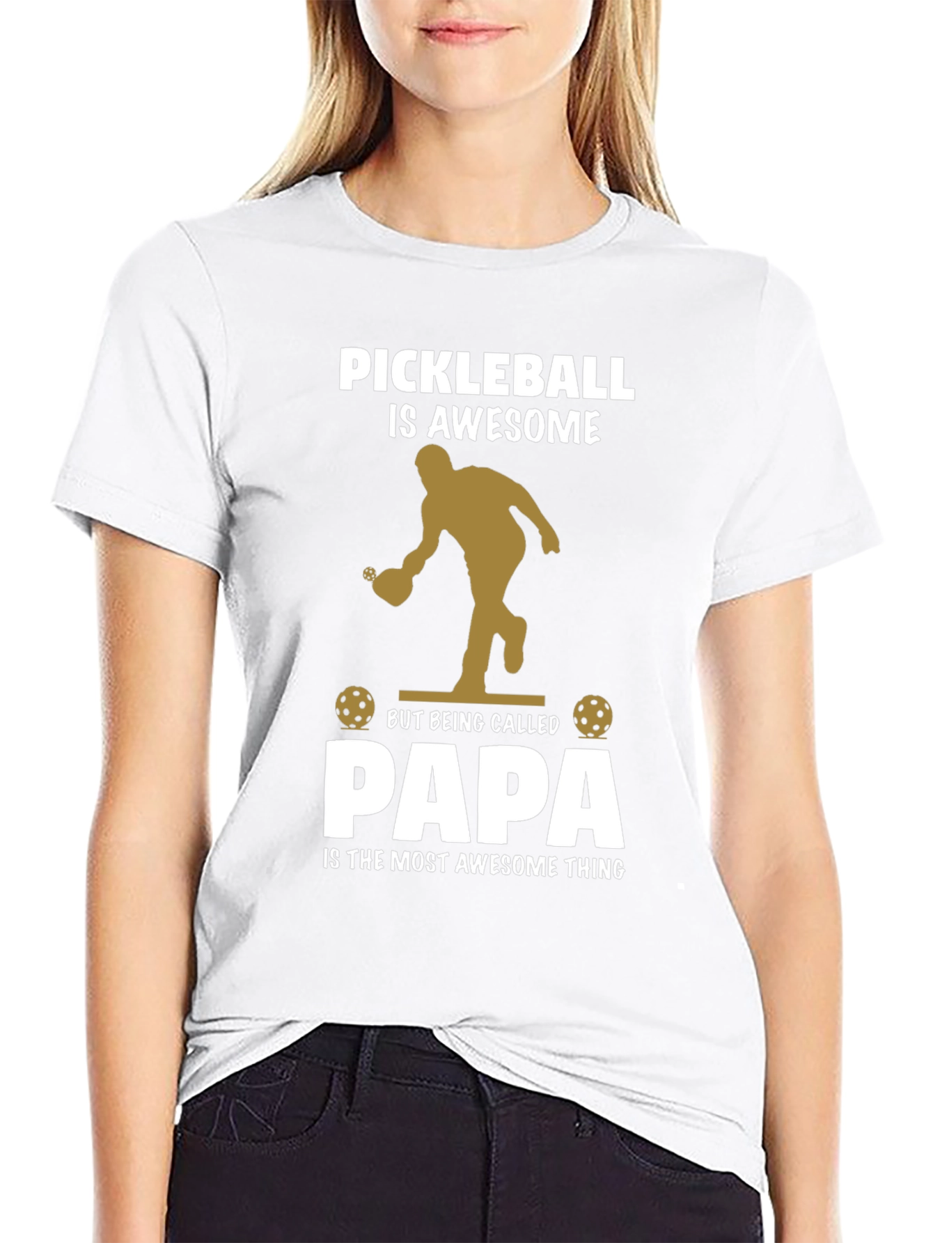 Pickleball Papa T-Shirt Awesome Dad Gift