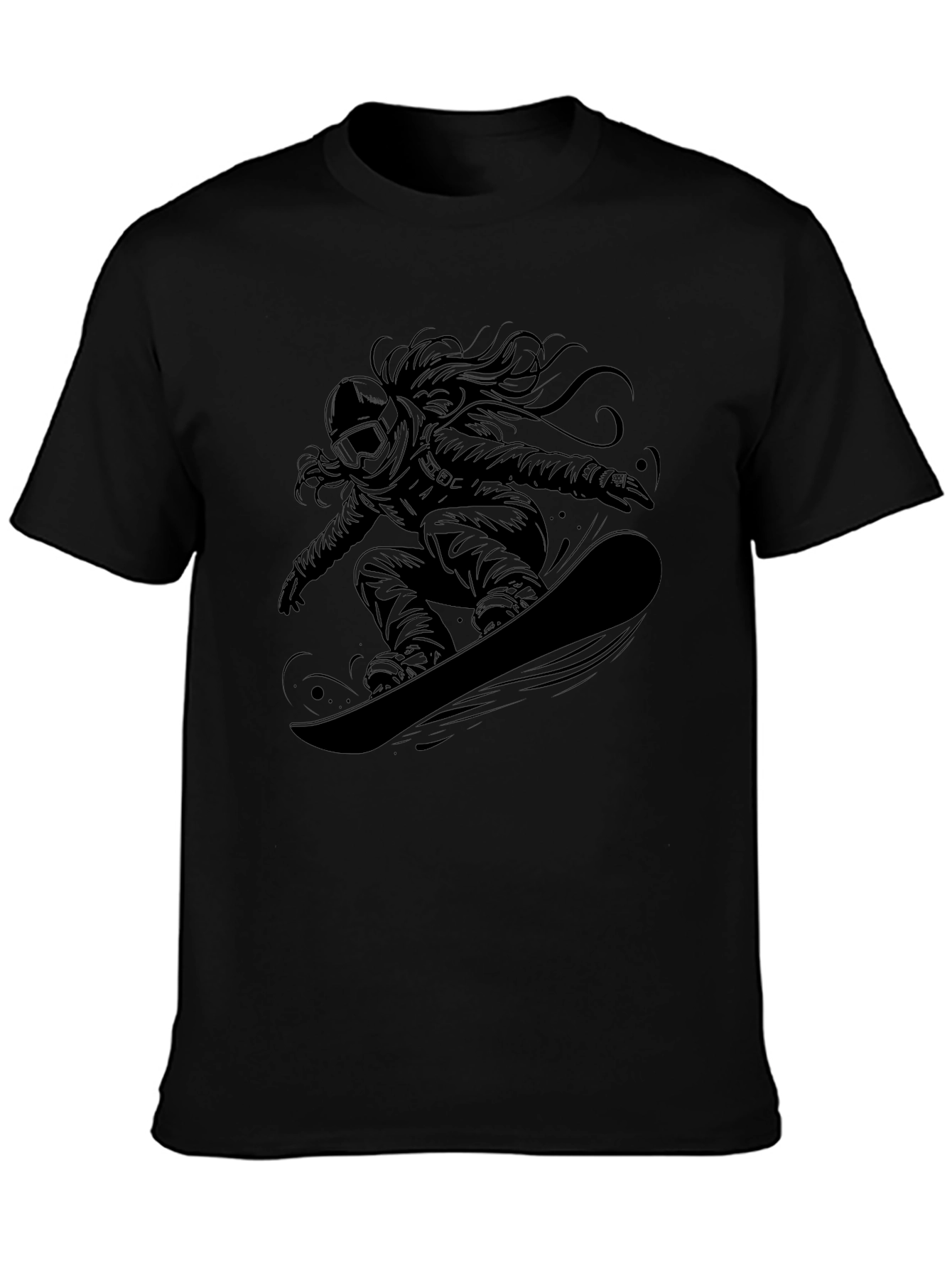 Snowboarder Graphic Tee - Black Casual Shirt