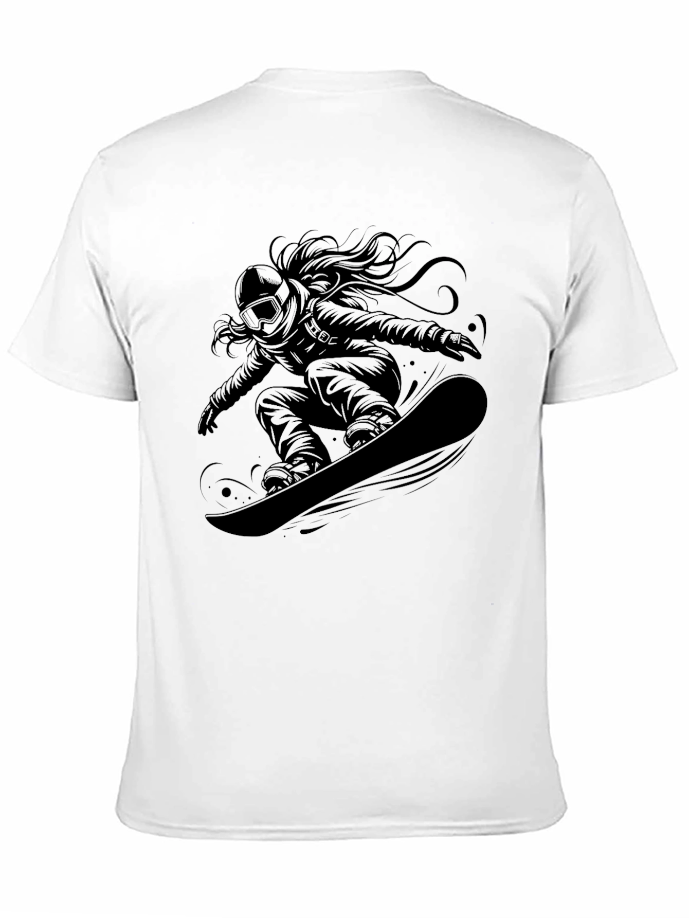 Snowboarder Graphic Tee - Black Casual Shirt