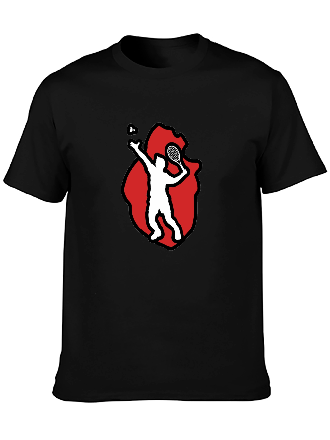 Badminton Player Graphic Tee - Black T-Shirt