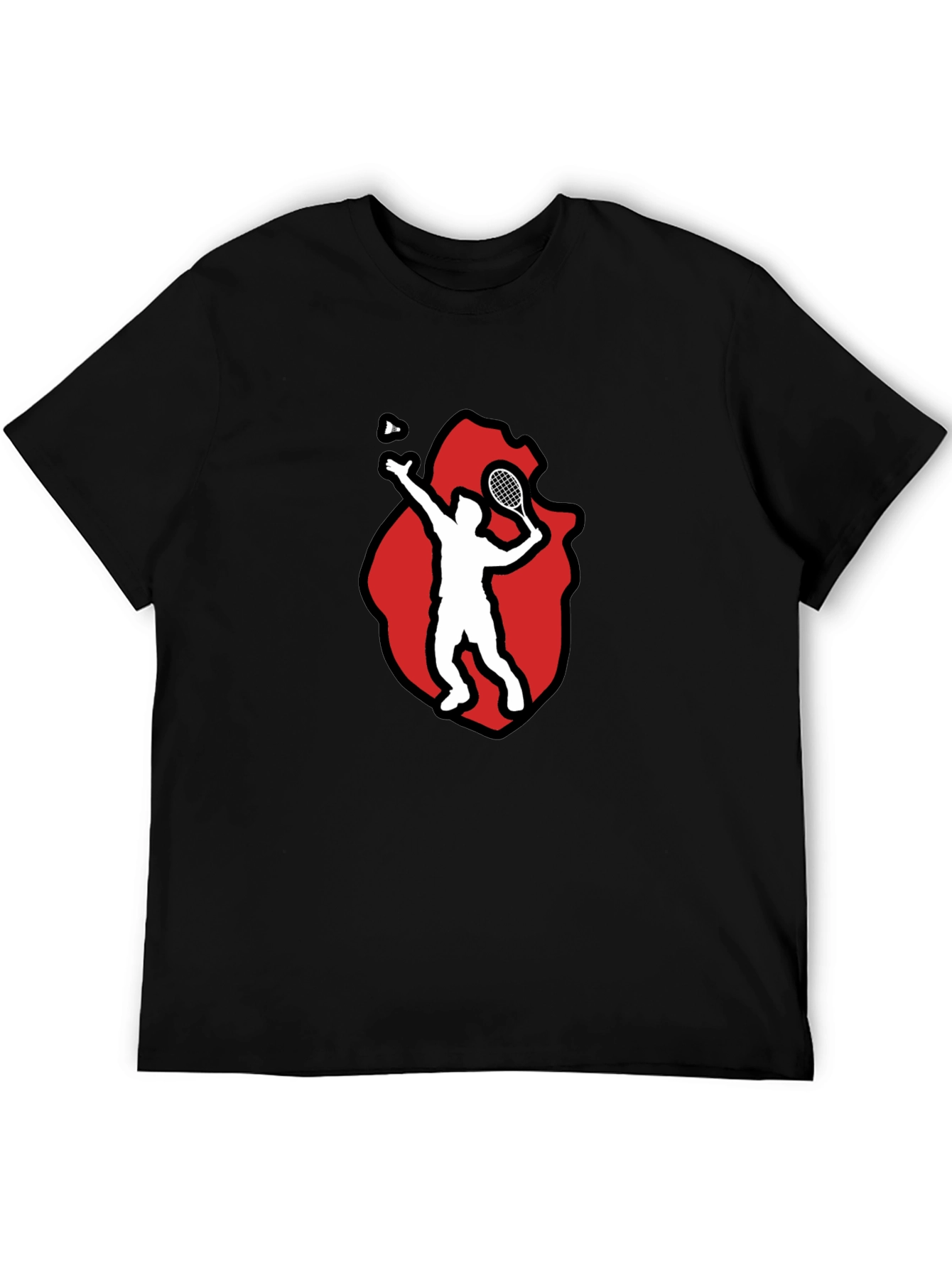 Badminton Player Graphic Tee - Black T-Shirt