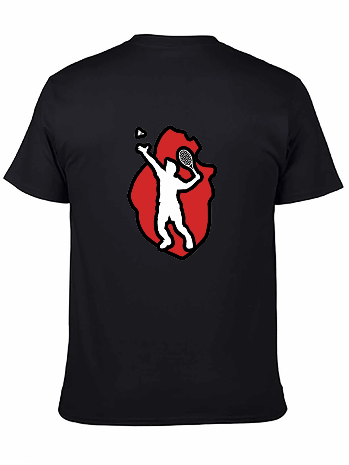 Badminton Player Graphic Tee - Black T-Shirt
