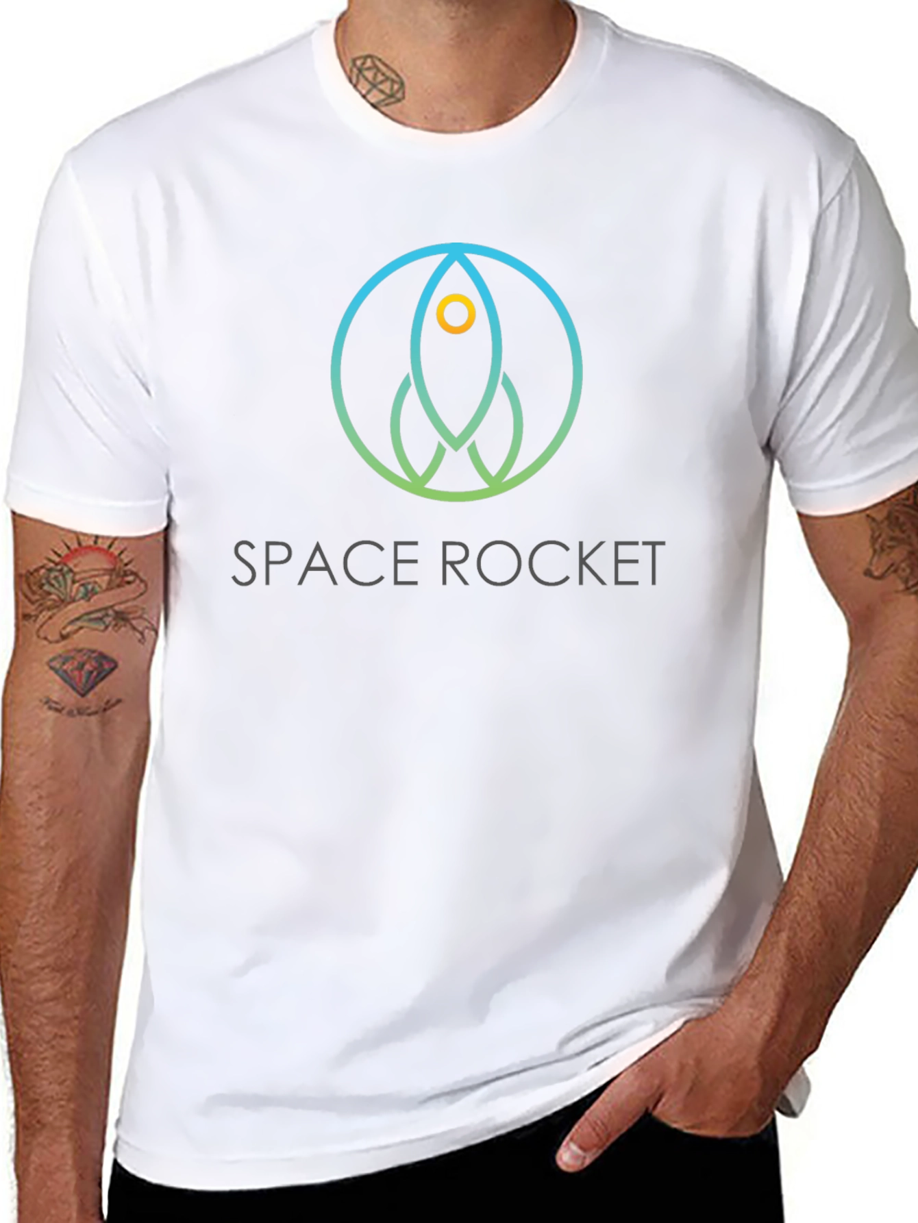 Space Rocket Graphic T-Shirt - Modern Design