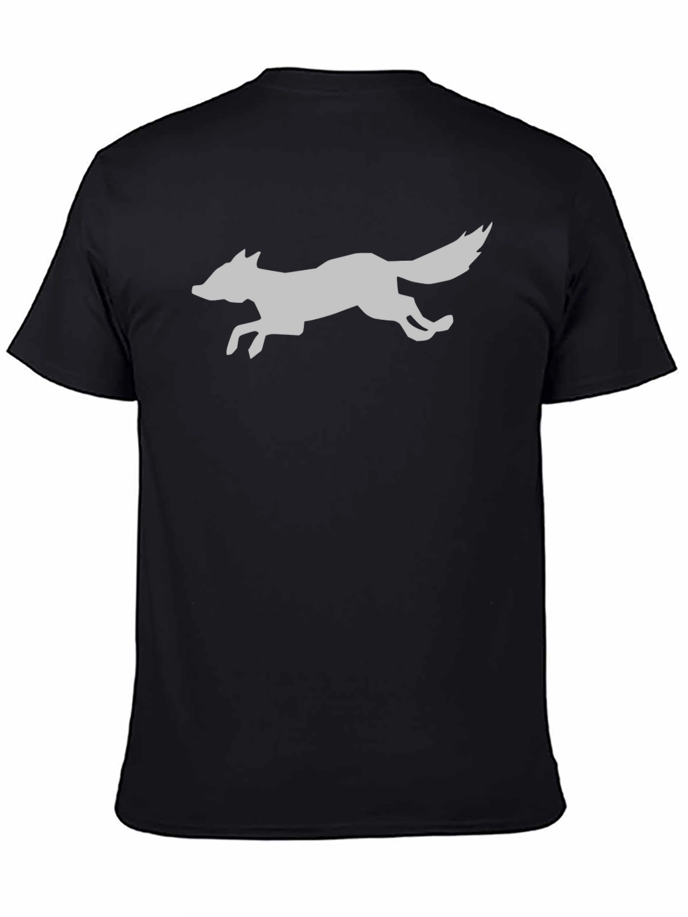 Sleek Fox Graphic Tee - Black Cotton Blend