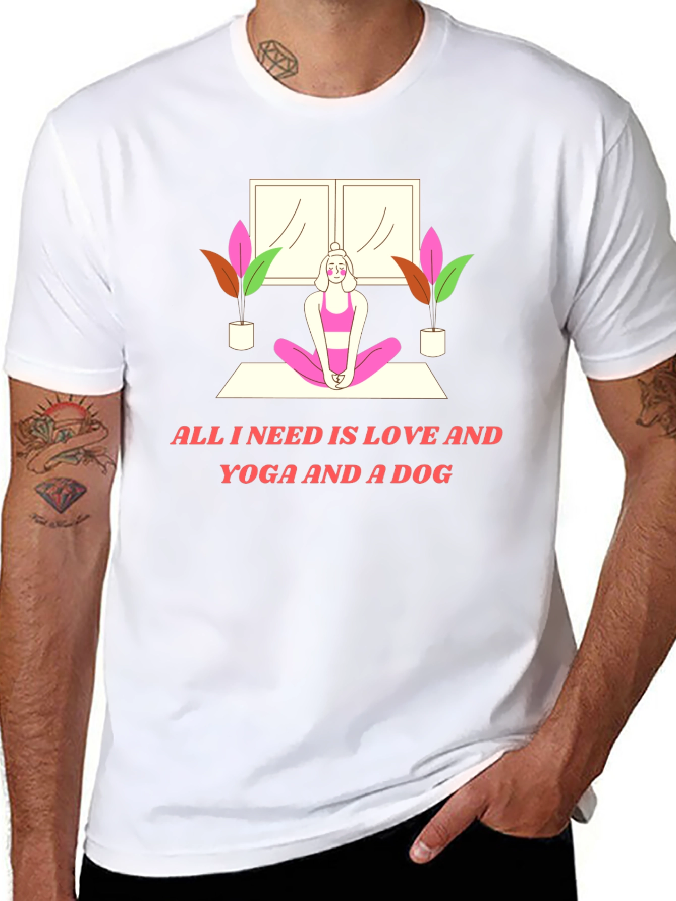 Yoga & Dog Lover T-Shirt: Love and Yoga Design