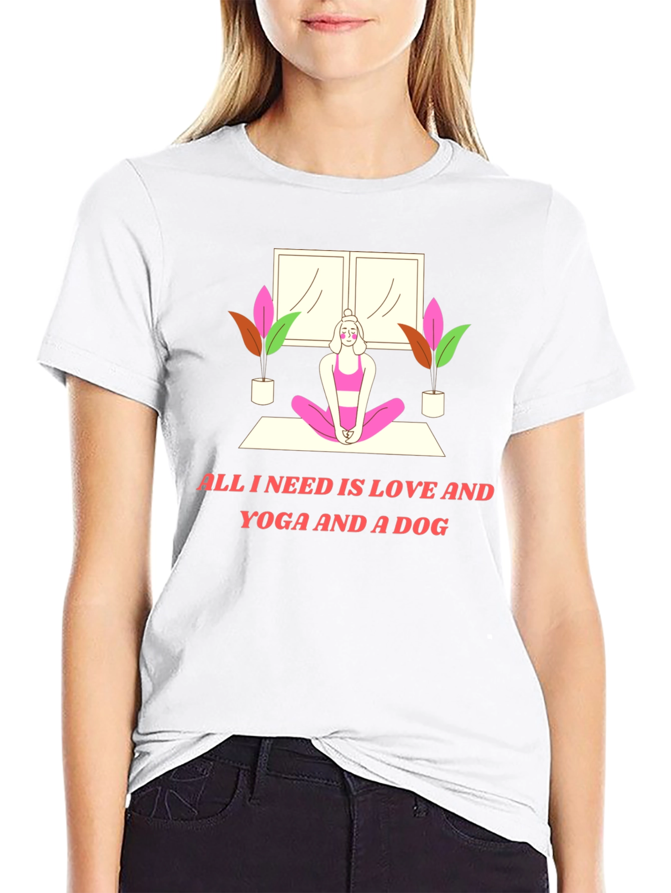 Yoga & Dog Lover T-Shirt: Love and Yoga Design