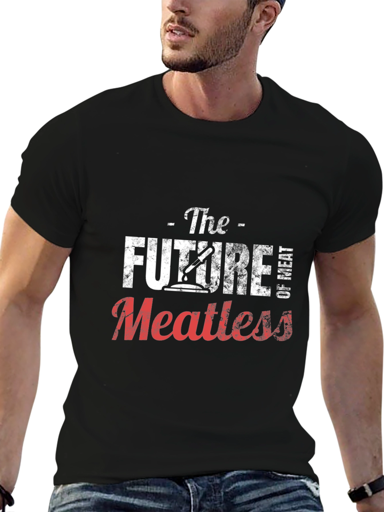 The Future of Meatless Black Graphic T-Shirt