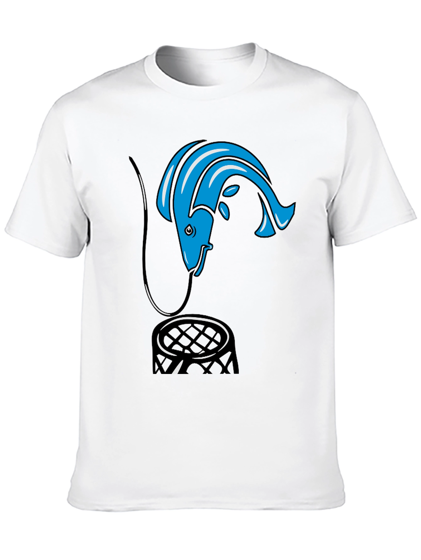 Fishing Hook T-Shirt - Blue Fish Design