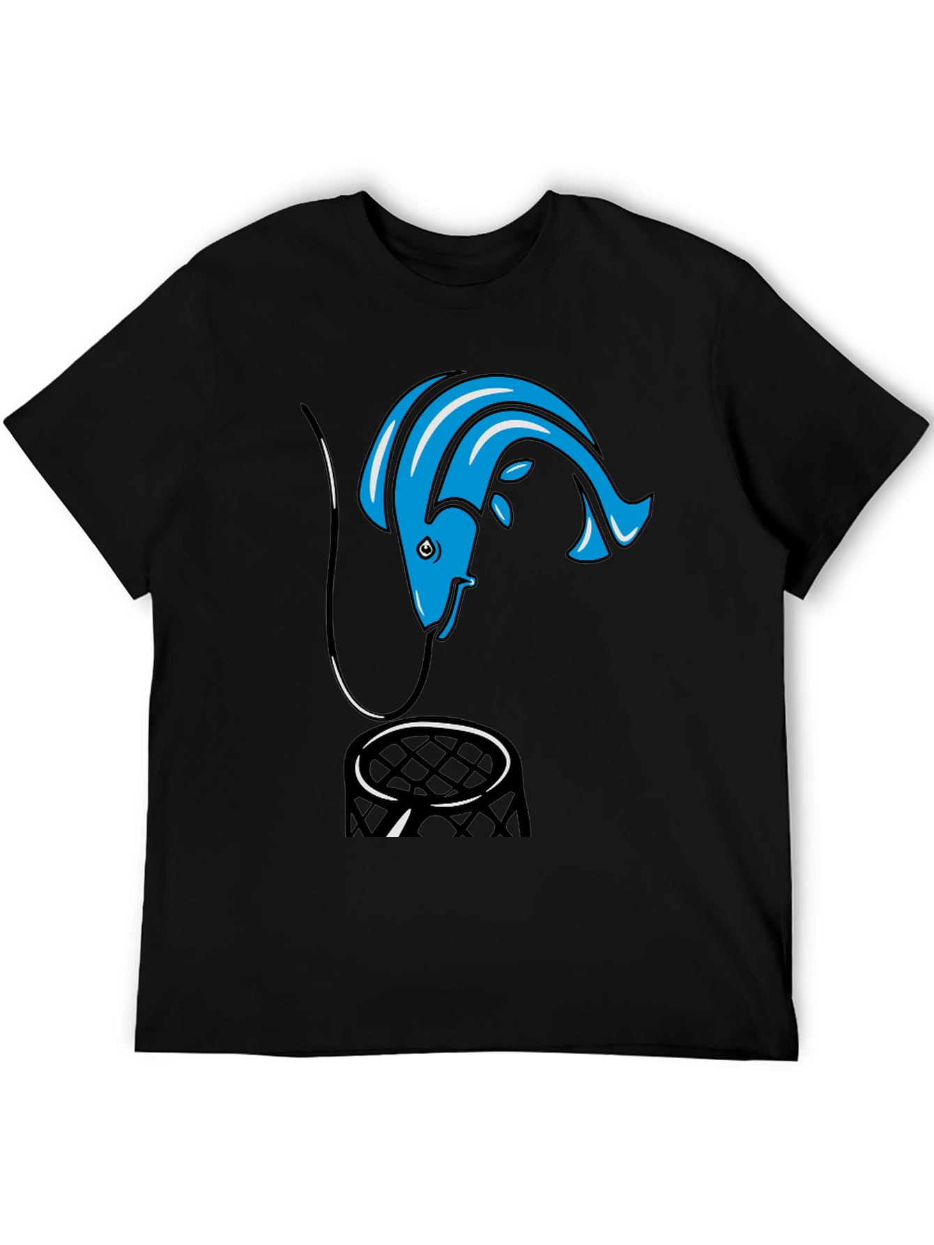Fishing Hook T-Shirt - Blue Fish Design