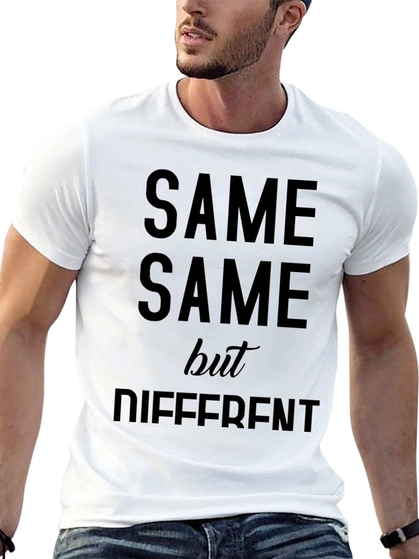 Same Same But Different Black Graphic Tee