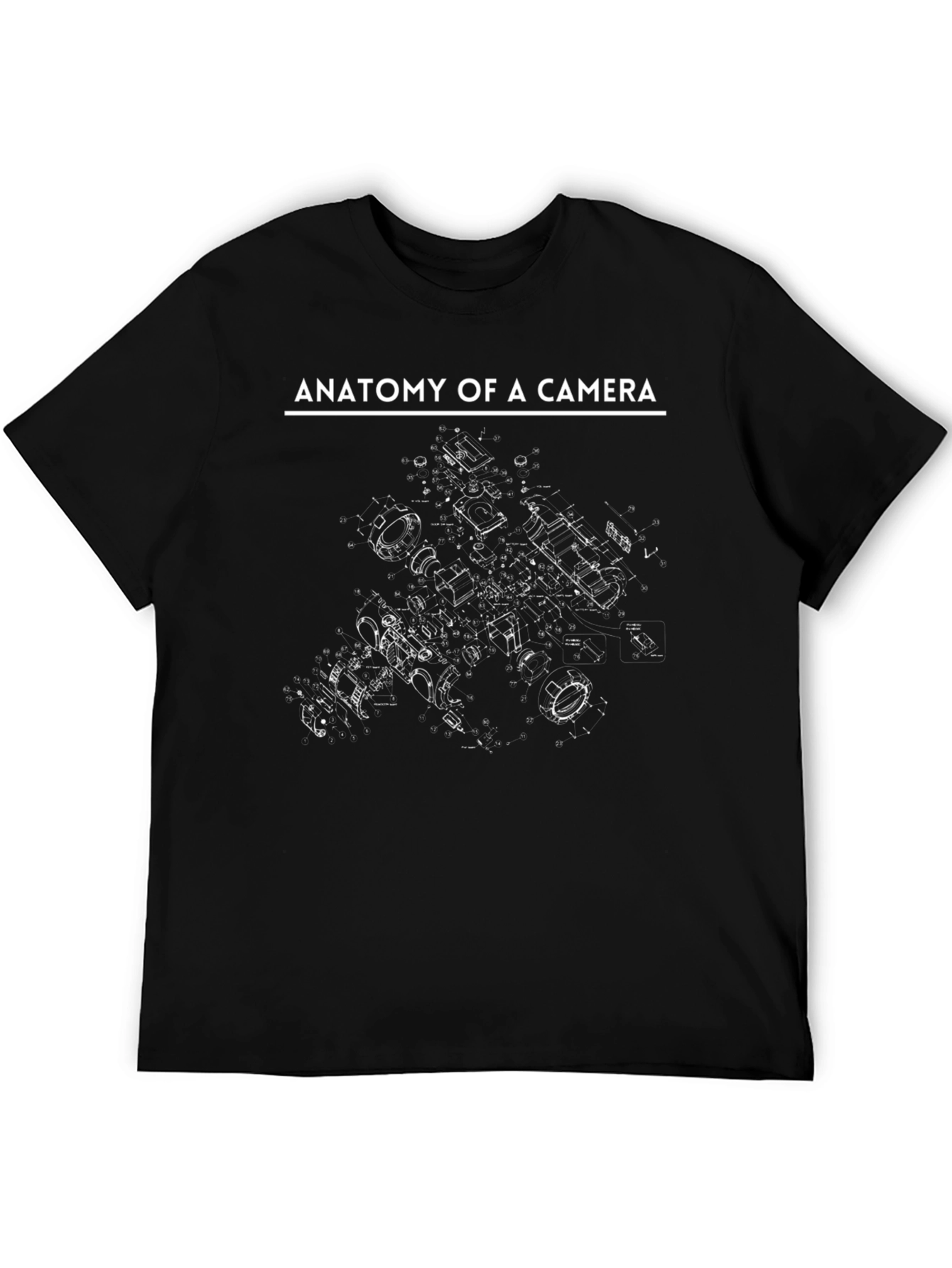 Anatomy of a Camera Black Graphic Tee