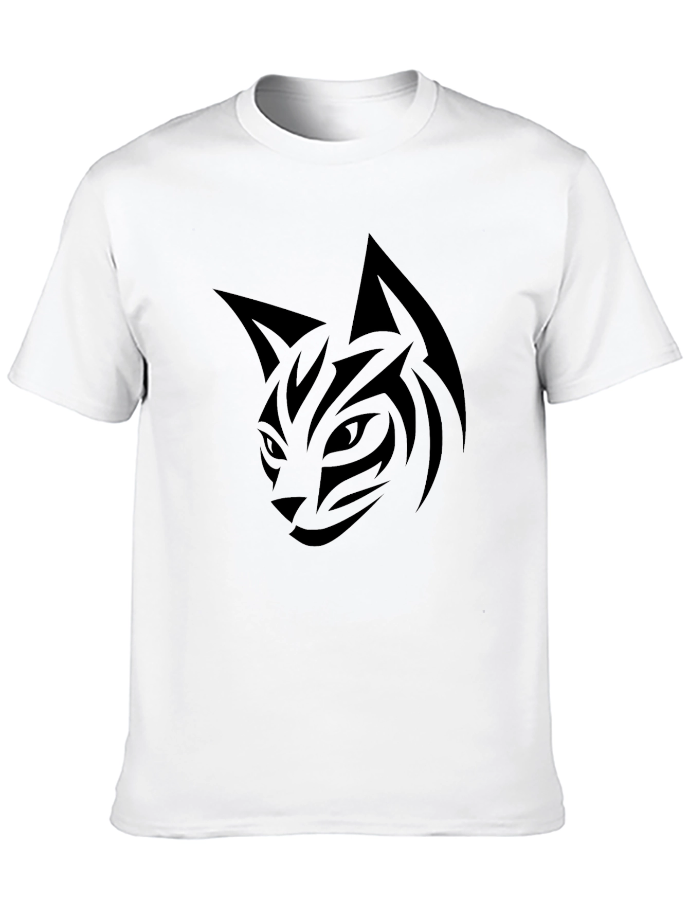 Black Cat Tribal Tattoo Graphic Tee - Mens