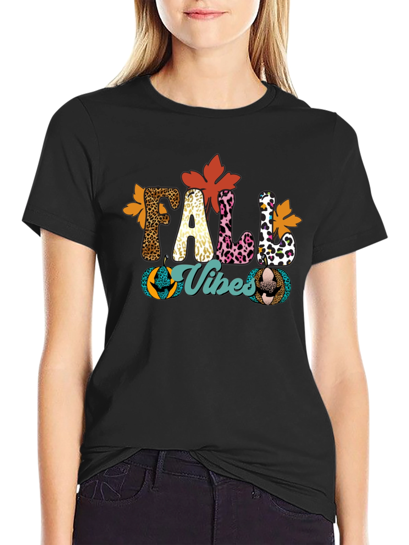 Fall Vibes Leopard Print T-Shirt