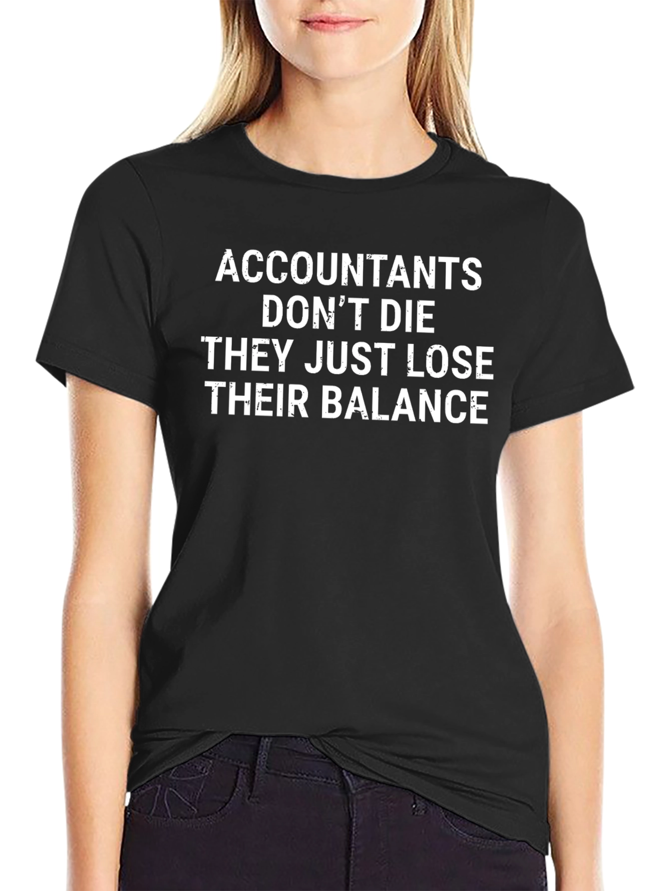 Accountants Lose Balance Graphic Tee - Black