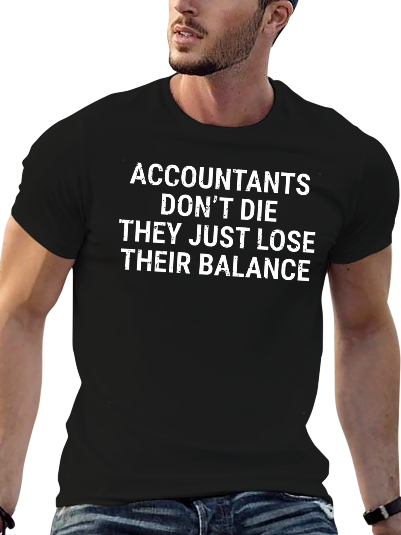 Accountants Lose Balance Graphic Tee - Black