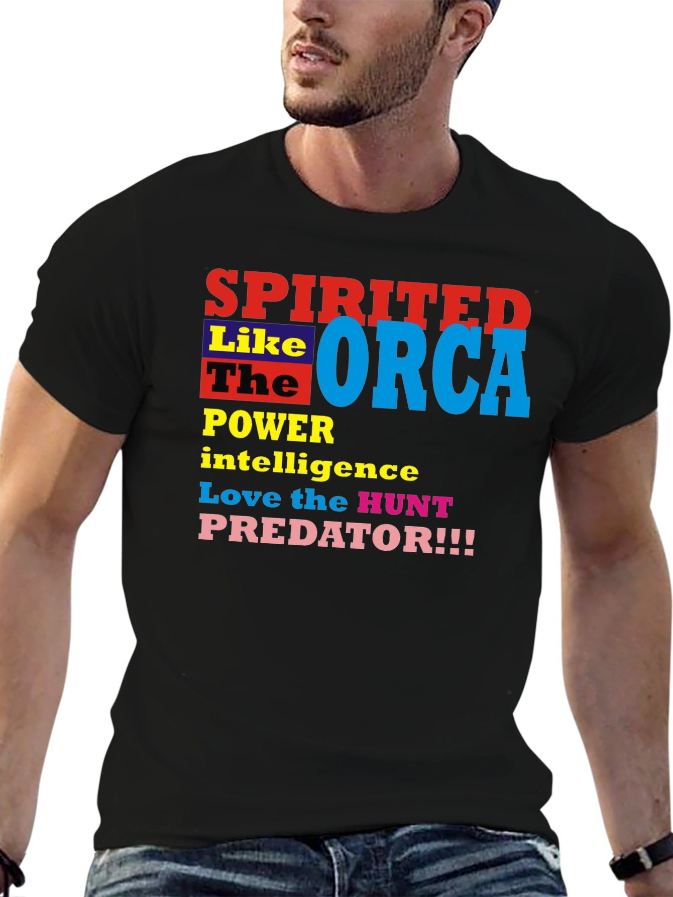 Spirited Orca Graphic Tee - Power Intelligence Hunt!