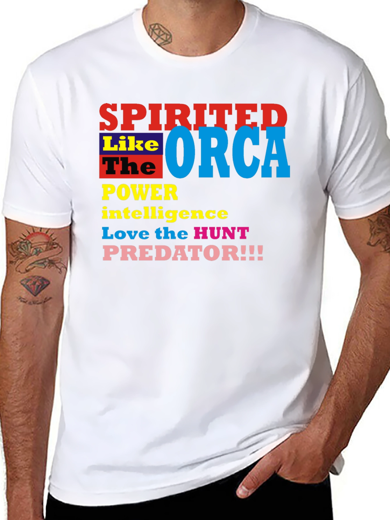 Spirited Orca Graphic Tee - Power Intelligence Hunt!