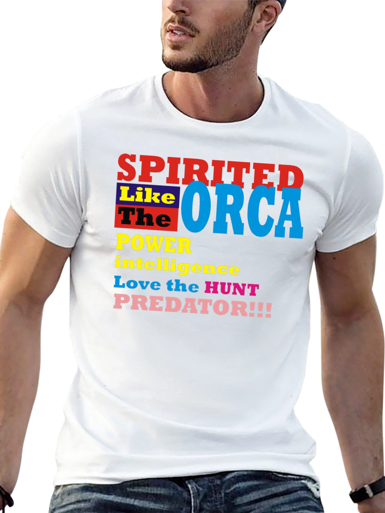 Spirited Orca Graphic Tee - Power Intelligence Hunt!