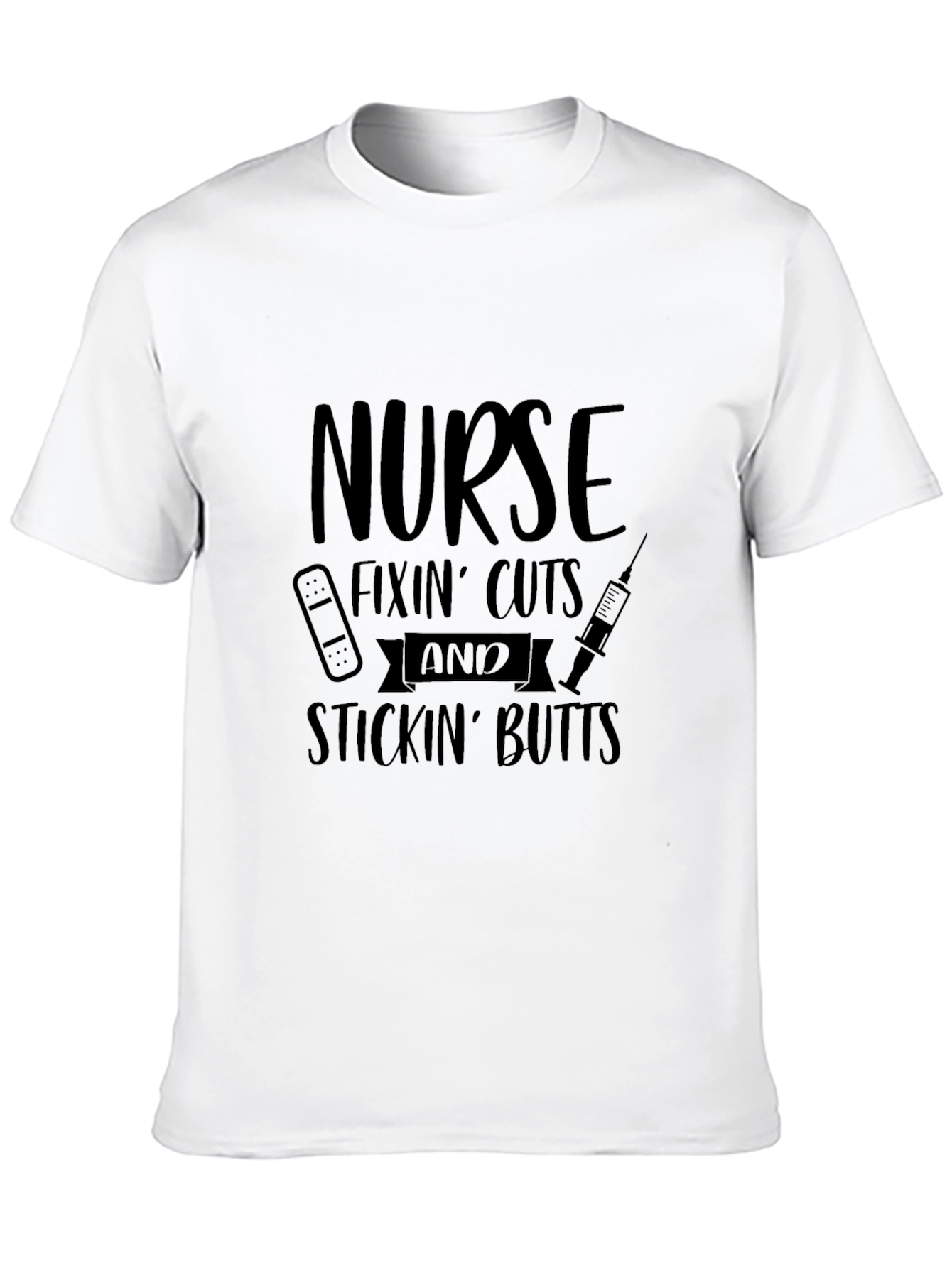 Nurse Fixin Cuts & Stickin Butts Black T-Shirt