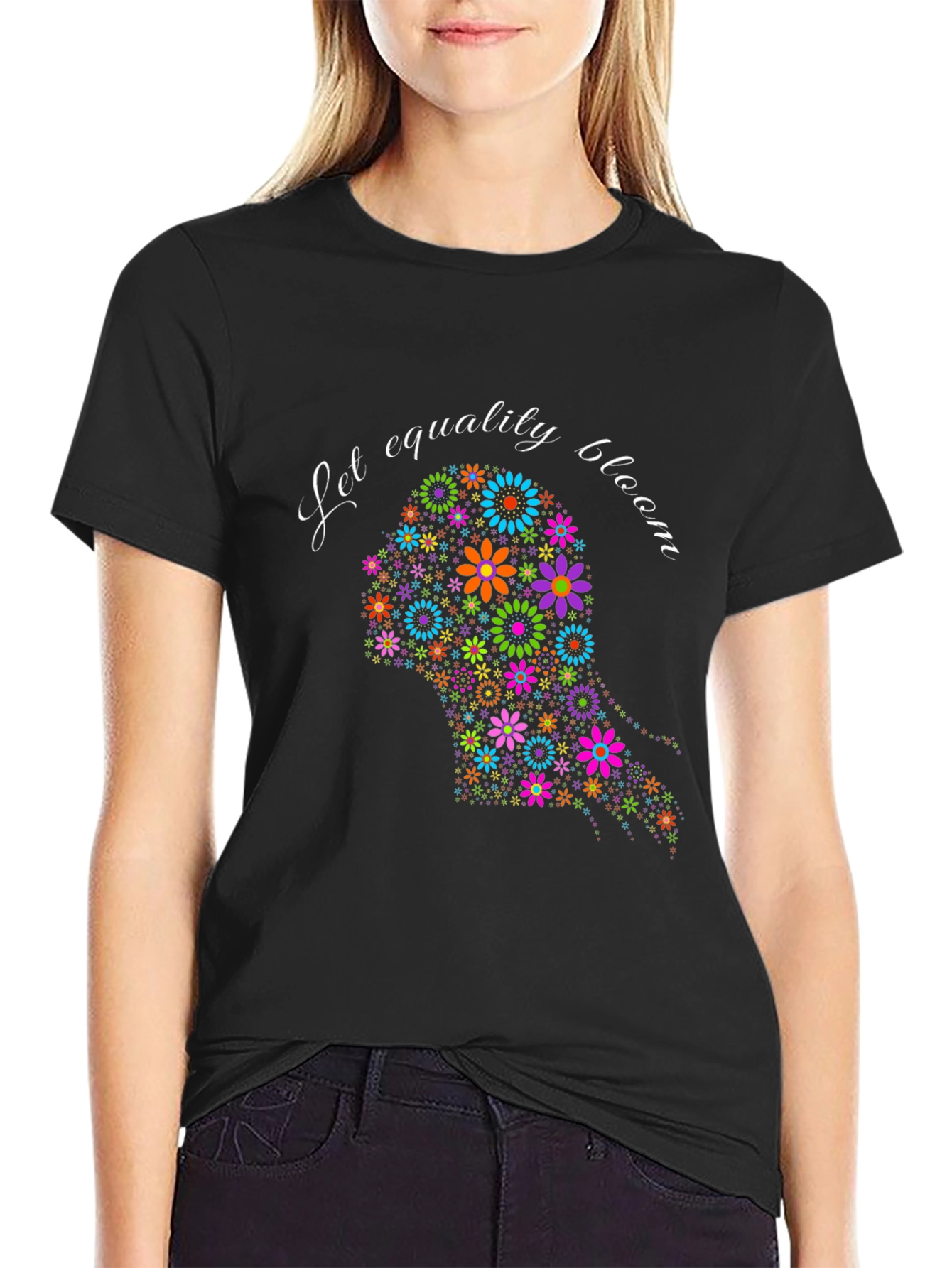 Equality Bloom Graphic Tee - Black Unisex T-Shirt