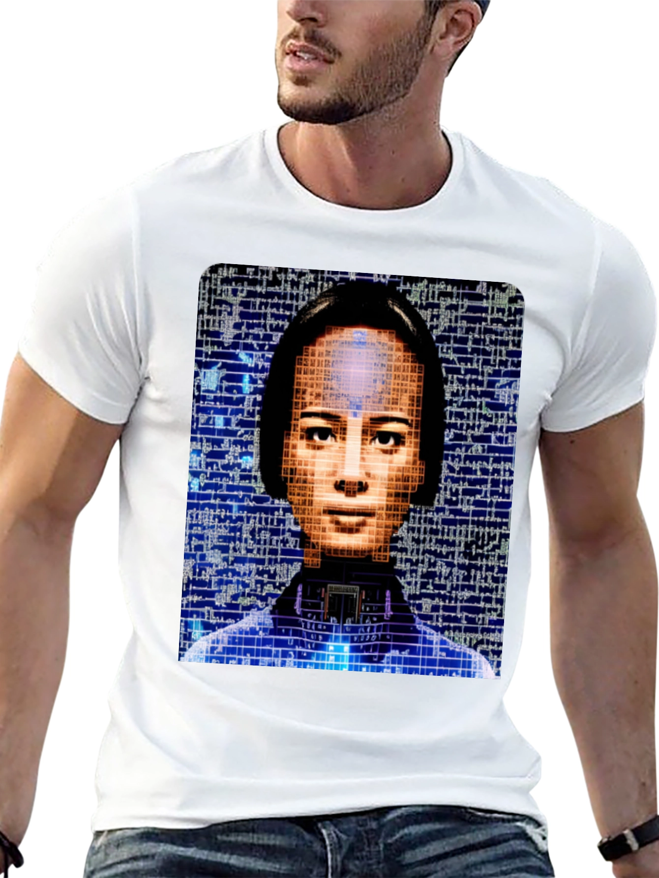 AI Portrait Black T-Shirt