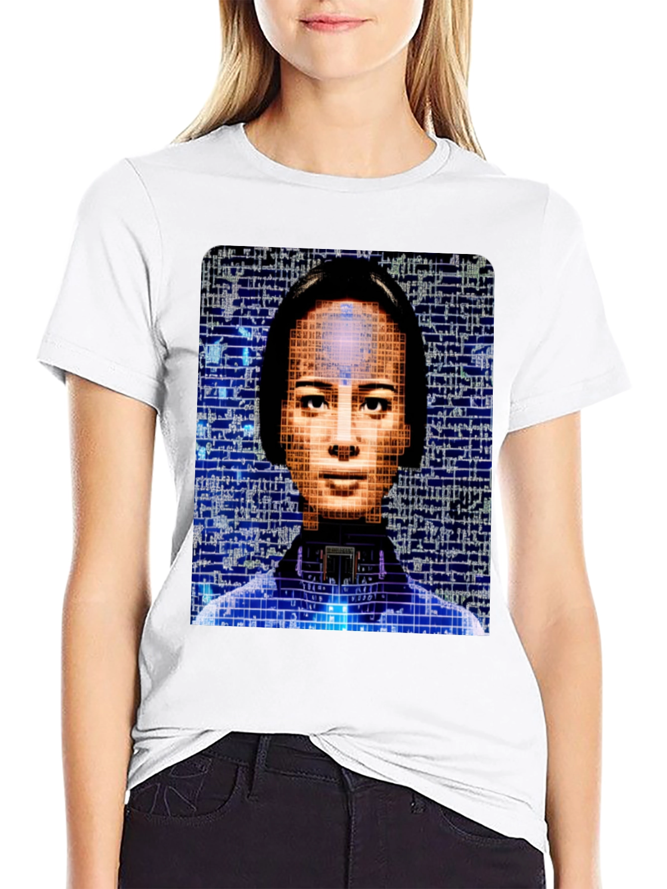 AI Portrait Black T-Shirt