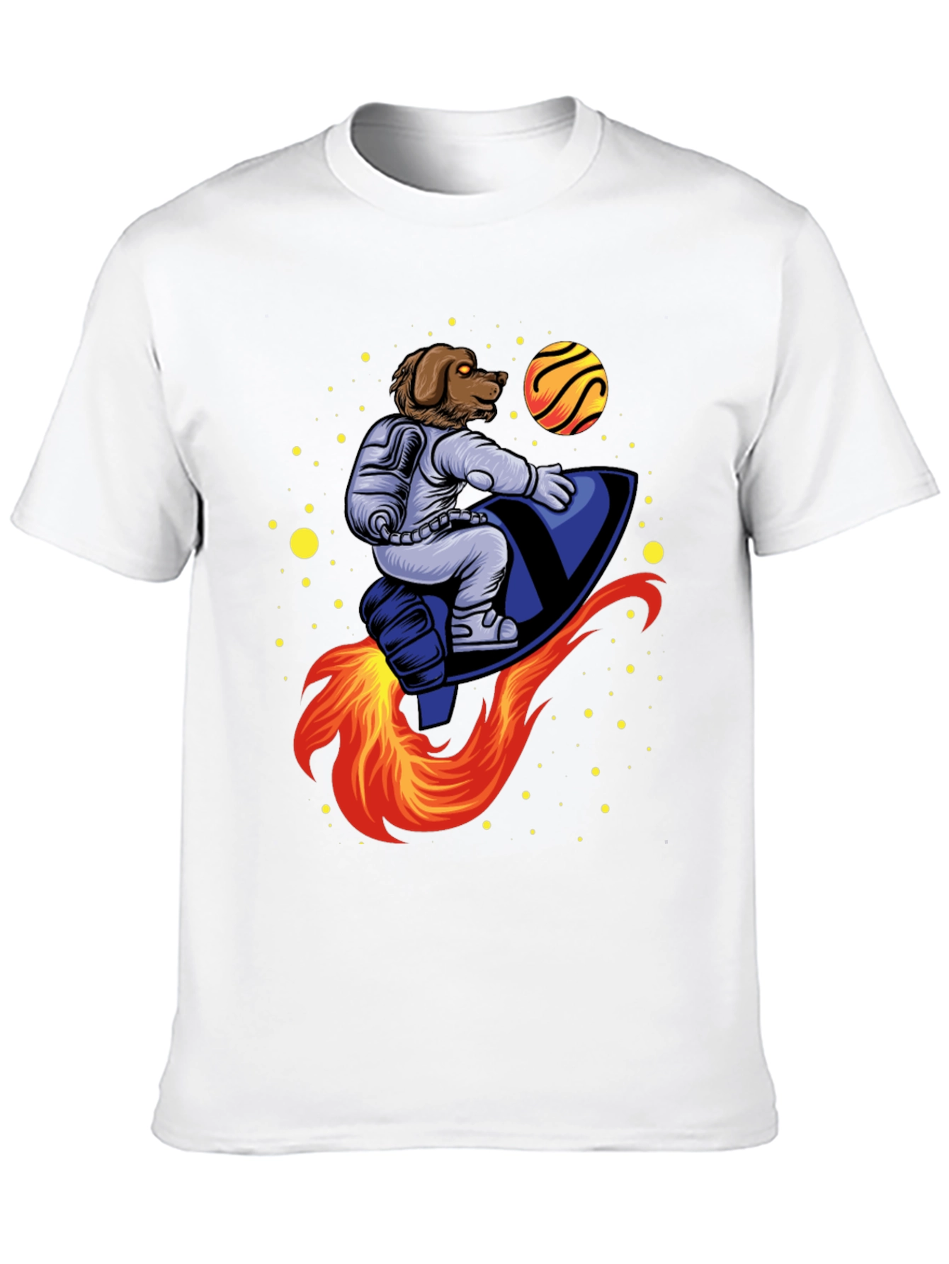 Dog Astronaut Rocket T-Shirt - Black