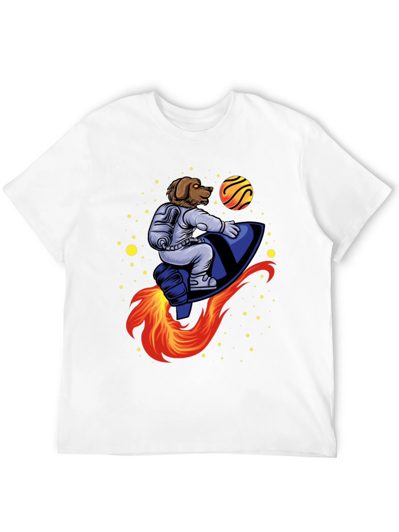 Dog Astronaut Rocket T-Shirt - Black