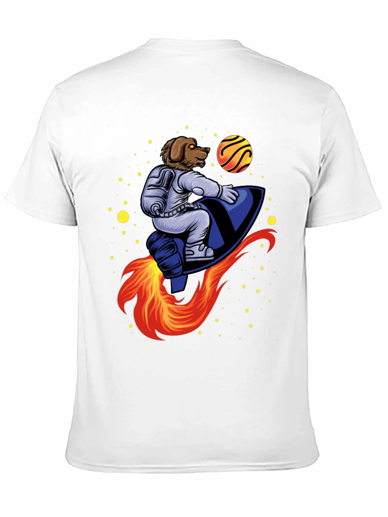 Dog Astronaut Rocket T-Shirt - Black