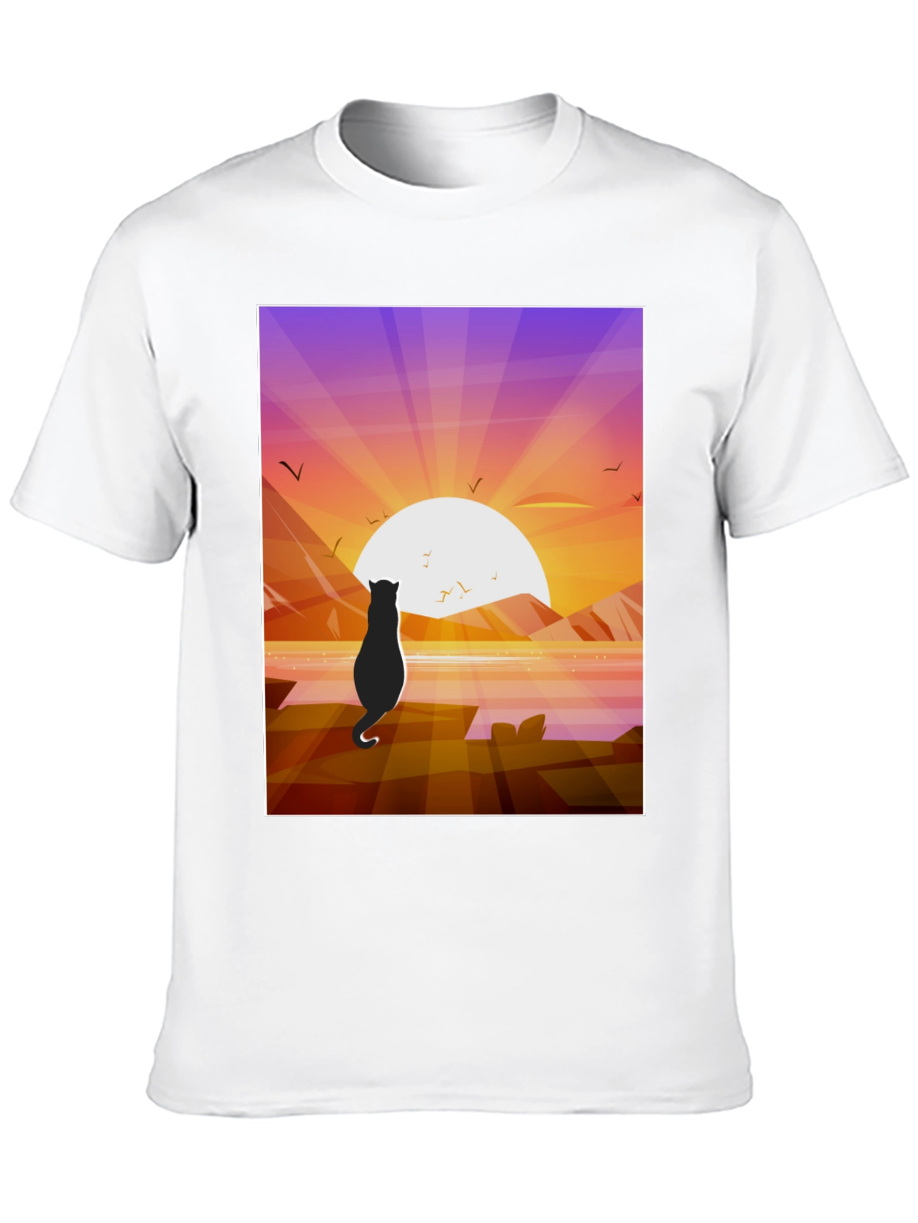 Cat Silhouette Sunset T-Shirt