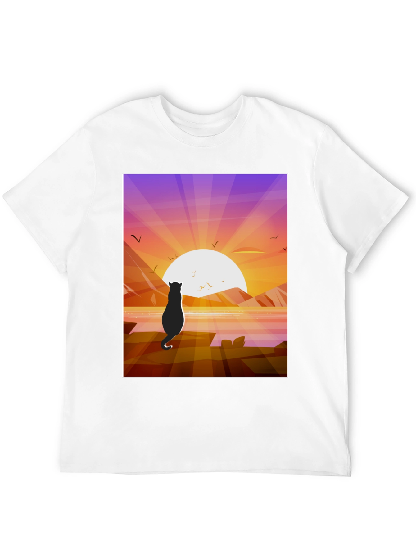 Cat Silhouette Sunset T-Shirt