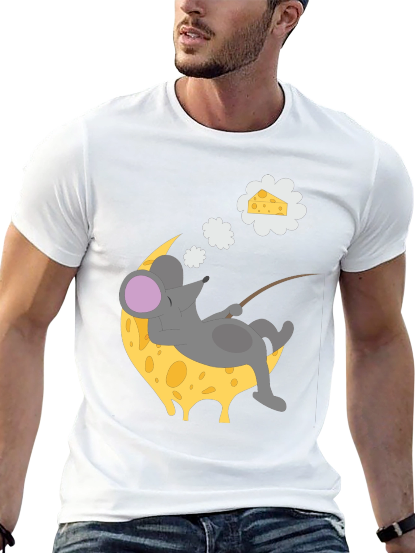 Dreaming Mouse on Cheese Moon T-Shirt