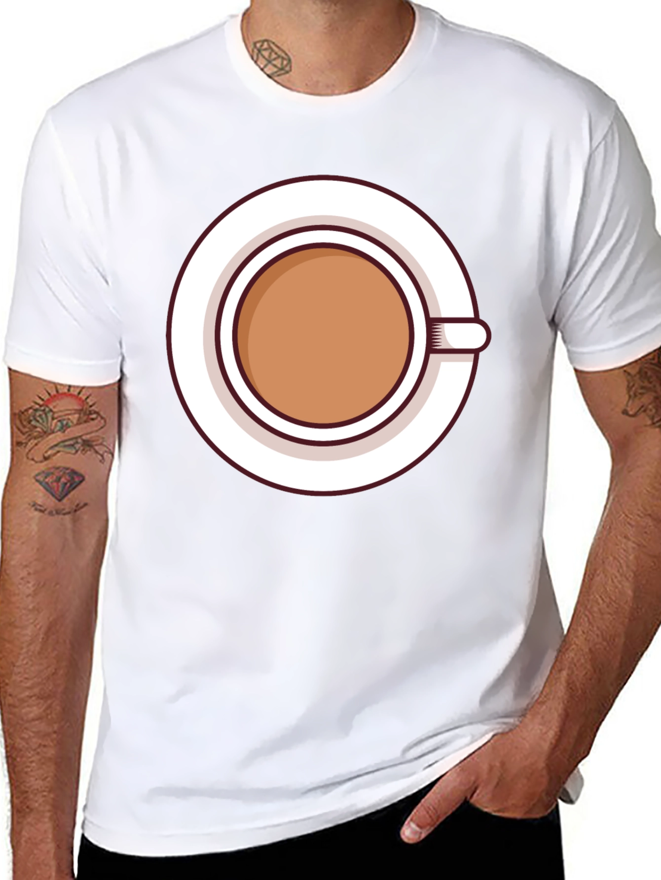 Coffee Cup Graphic Tee - Casual Black T-Shirt